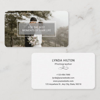 Cartão De Visita White Fotografia de Casamento com Marca Personaliz