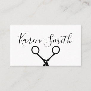 Cartão De Visita White preto clássico / Stylist do salão