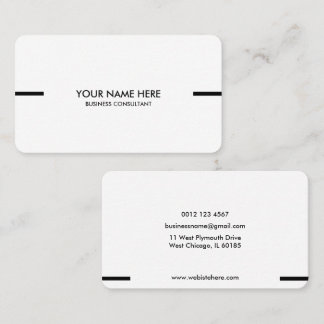 Cartão De Visita White Simple and Beautiful Business card design