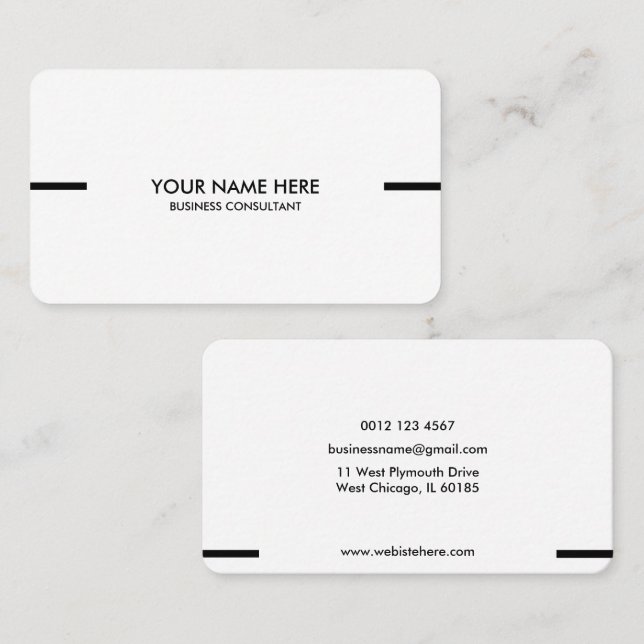 Cartão De Visita White Simple and Beautiful Business card design (Frente/Verso)