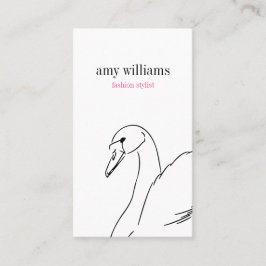 Cartão De Visita White swan illustration beauty stylish chic card