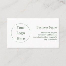 Cartão De Visita White Verde de Sage Moderna e Personalizada Mínima