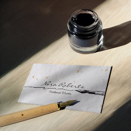 Cartão De Visita White Writers Autores Pretos Dip Caneta Publicação