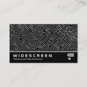 Cartão De Visita Widescreen 0485 - Circuito - Branco em preto