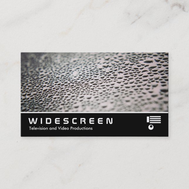 Cartão De Visita Widescreen 0487 - Droplets de água em vidro 02 (Frente)