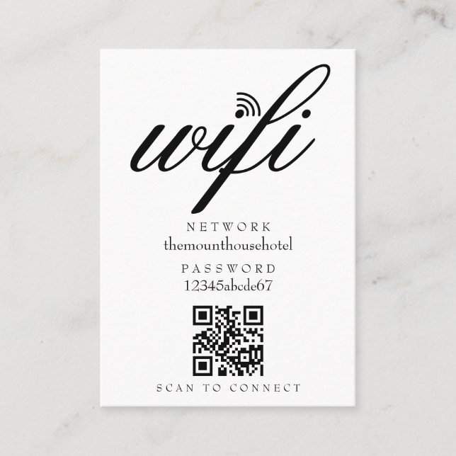 Cartão De Visita Wifi Network Password QR Code (Frente)
