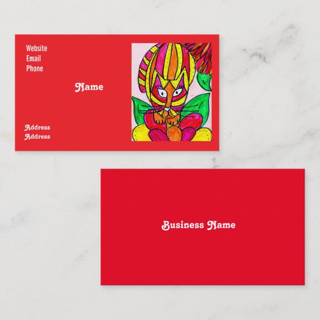Cartão De Visita Wild Colorful Business Card (Frente/Verso)
