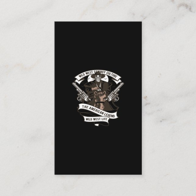 Cartão De Visita wild west cowboy culture the american legend wild (Frente)