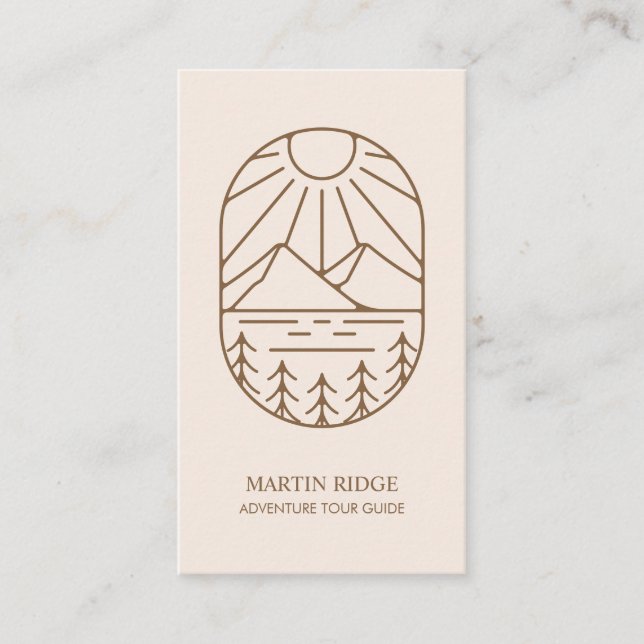 Cartão De Visita Wilderness Adventure Tour Guide (Guia de Campanha) (Frente)