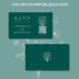 Cartão De Visita Wildflower Elegance-RSVP-Código QR-