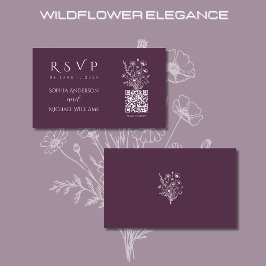 Cartão De Visita Wildflower Elegance-RSVP-Código QR-
