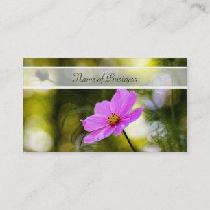 Cartão De Visita Wildflower elegante do cosmos do rosa da noite com