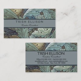 Cartão De Visita William Morris Acanthus Sage Flower Floral Botânic