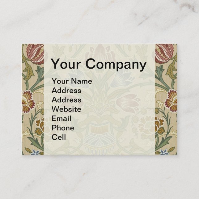 Cartão De Visita William Morris Brocade Floral Wallpaper Padrão (Frente)