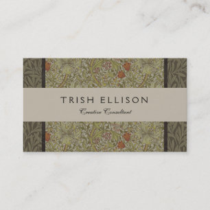 Cartão De Visita William Morris Floral lily willow art impressão