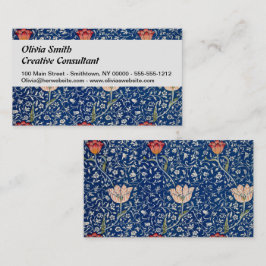 Cartão De Visita William Morris Medway Blue Floral
