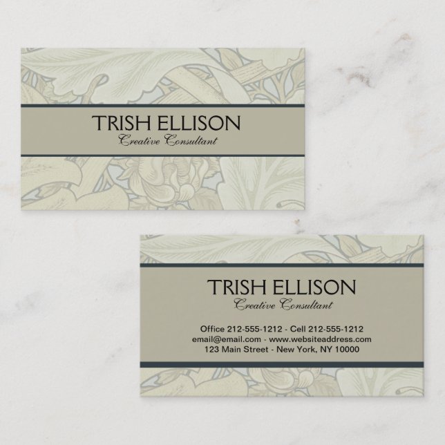 Cartão De Visita William Morris Rua James Acanthus Wallpaper (Frente/Verso)