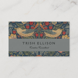 Cartão De Visita William Morris Strawberry Theves Birds