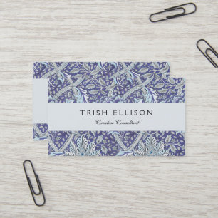 Cartão De Visita William Morris Windrush Padrão Floral Azul