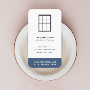 Cartão De Visita Windows Cleaner de Janelas Limpo Hoje Azul Visitan