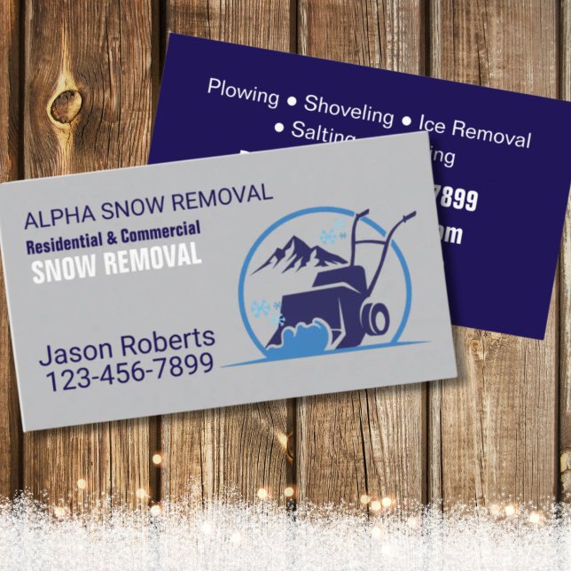 Cartão De Visita Winter Maintenance Services Snow Removal  (Winter Maintenance Services Snow Removal Business Card)