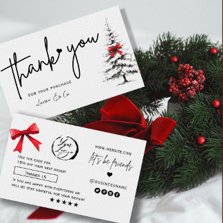 Cartão De Visita Winter Pine Tree Thank You Card