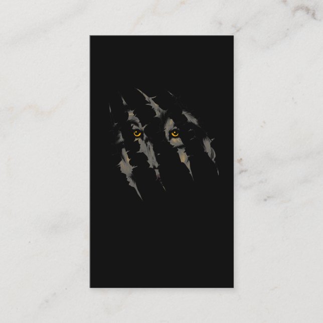 Cartão De Visita Wolf Claw scratch Wolves Forest Animal (Frente)