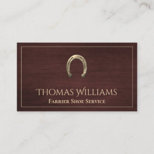 Cartão De Visita Wood Horsferes Equestrian Horse Farrier Service