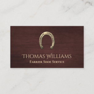 Cartão De Visita Wood Horsferes Equestrian Horse Farrier Service