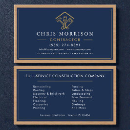 Cartão De Visita Wood Navy Blue Home Improvement Building