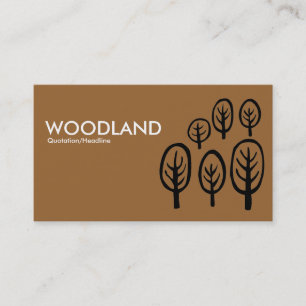Cartão De Visita Woodland - Branco e Preto no Marrom
