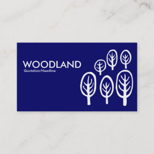 Cartão De Visita Woodland - Branco sobre Azul Escuro