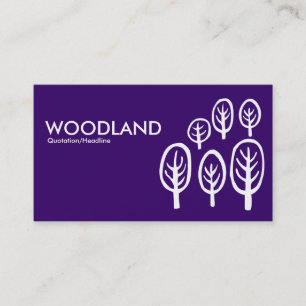 Cartão De Visita Woodland - Branco sobre Roxo Escuro