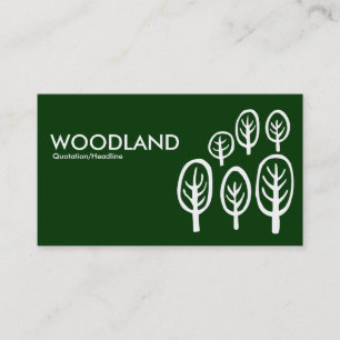 Cartão De Visita Woodland - Branco sobre Verde Escuro