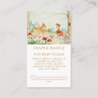 Cartão De Visita Woodland Cria Fox Deer Fralda Raffle Rustic