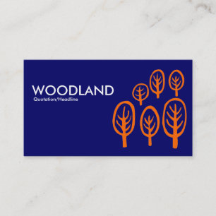 Cartão De Visita Woodland - Laranja no Azul Escuro