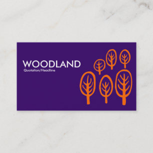 Cartão De Visita Woodland - Laranja no Roxo Escuro