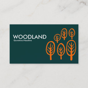 Cartão De Visita Woodland - Laranja no Verde Negro