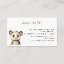 Cartão De Visita Woodland Opossum Baby Shower • Books for Baby