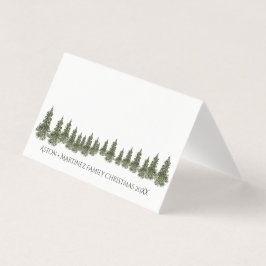 Cartão De Visita Woodland Spruce Forest Guest Place Card