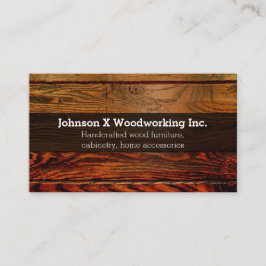 Cartão De Visita Woodworking de madeira rústico da carpintaria da