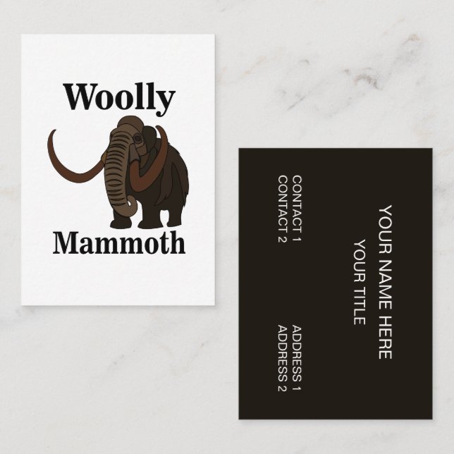 Cartão De Visita Wooly Mammoth (Frente/Verso)