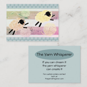 Cartão De Visita Wooly Sheep Yarn Crochet Knit