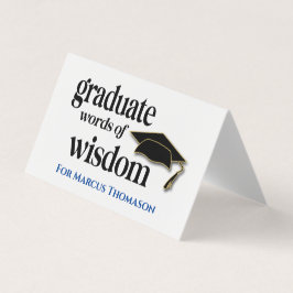 Cartão De Visita Words of Wisdom Advice Card For Graduation