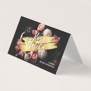 Cartão De Visita Workshop de Flor Dourado