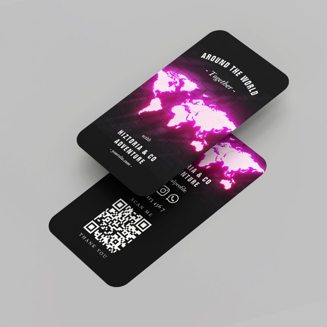 Cartão De Visita World Map Adventure Viagem (World Map Adventure Travel Guide Business Card
)