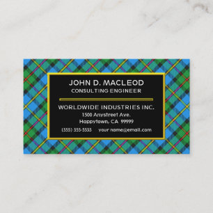 Cartão De Visita Xadrez de Tartan escocesa da caça de MacLeod do