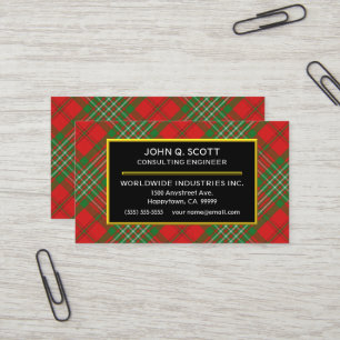 Cartão De Visita Xadrez de Tartan escocesa de Scott do clã