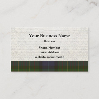 Cartão De Visita Xadrez de tartan escocesa verde