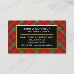 Cartão De Visita Xadrez Escocês do Clã Morrison Tartan